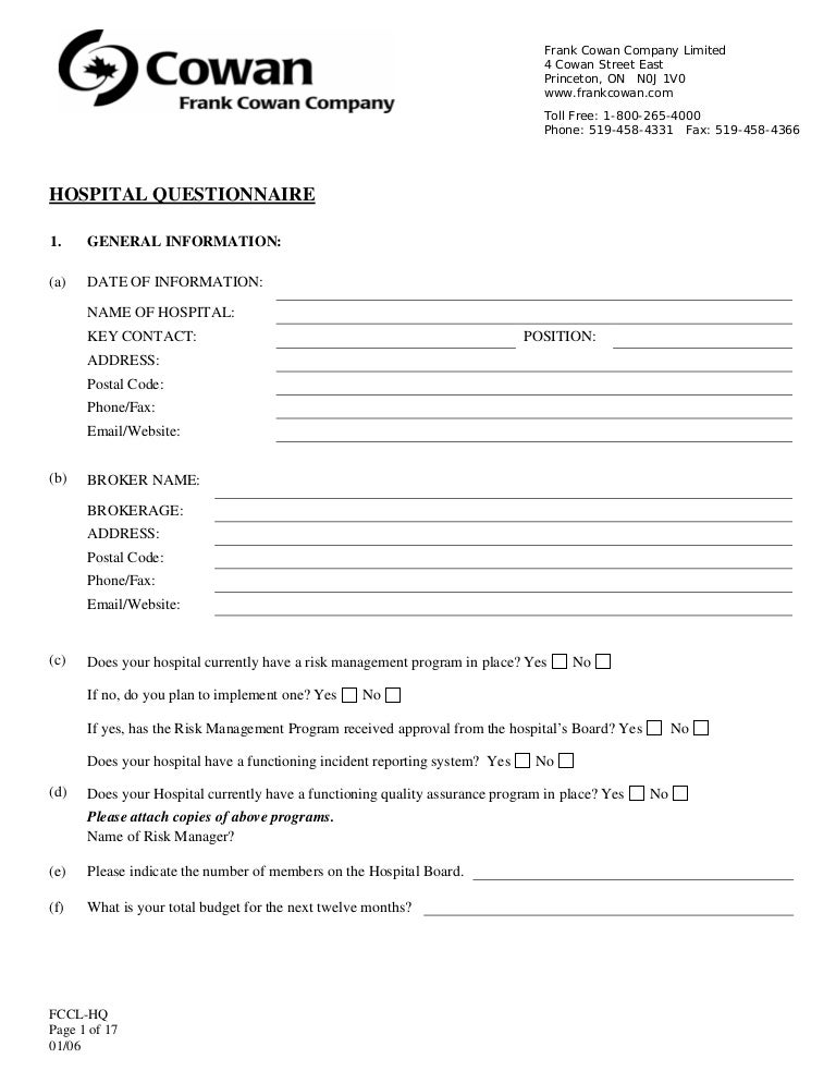 Hospital questionnaire 06