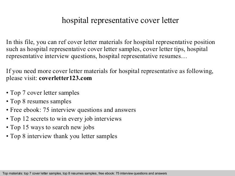 Hospital representative cover letter