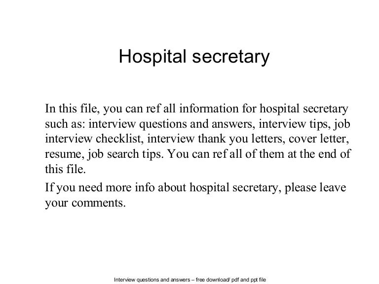 hospital secretary
