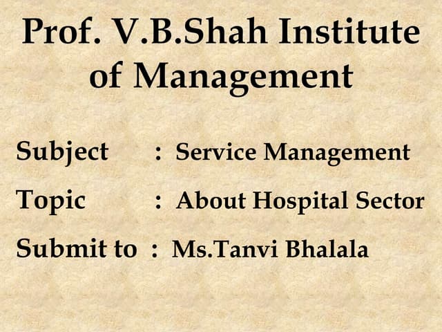 Hospital sector in service management