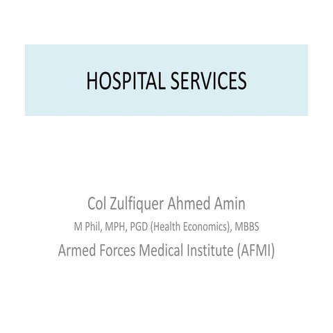 Hospital services