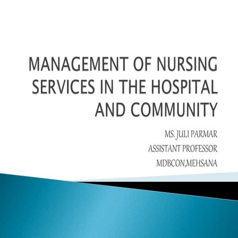 Hospitals Patient Care, units and ward Management/4TH YEAR BSC NURSING/SECOND...