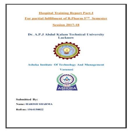 Hospital training report by Harish Sharma