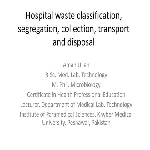 Hospital waste managment