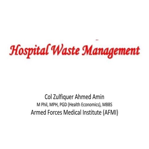 Hospital Waste Management