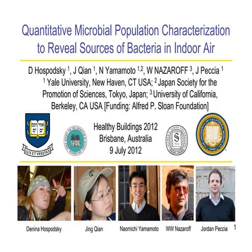 Quantitative microbial population characterization to reveal sources of bacte...