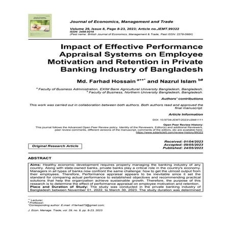 Impact of Effective Performance Appraisal Systems on Employee ...