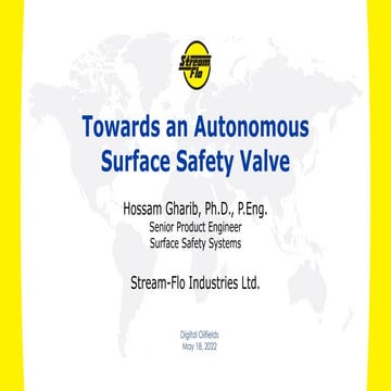 TOWARDS AN AUTONOMOUS SELF-CONTAINED SURFACE SAFETY VALVE