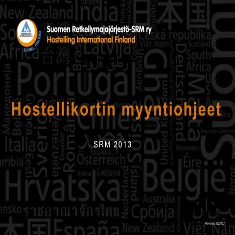 Hostellikortin myyntiohjeet hostellit-2013