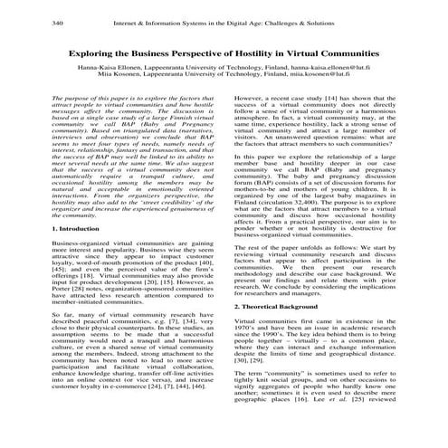 Hostility in virtual communities