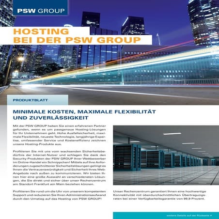 Hosting bei der PSW GROUP - Maximale Flexibilität