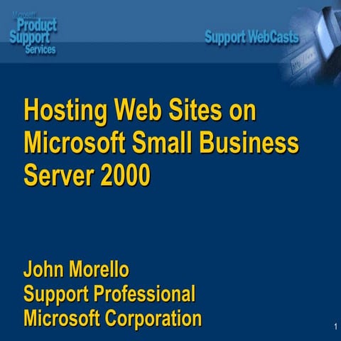 Hosting Web Sites on Microsoft Small Business Server 2000 