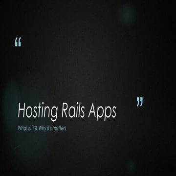 Hosting rails apps