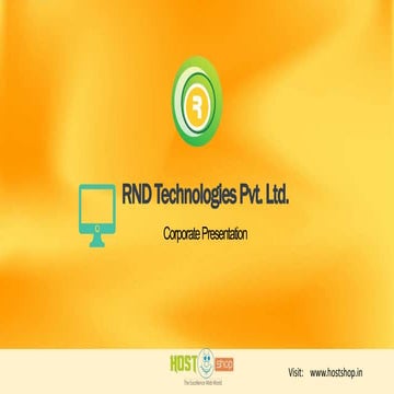 HostShop A Brand of RND Technologies Pvt. Ltd Presentation 