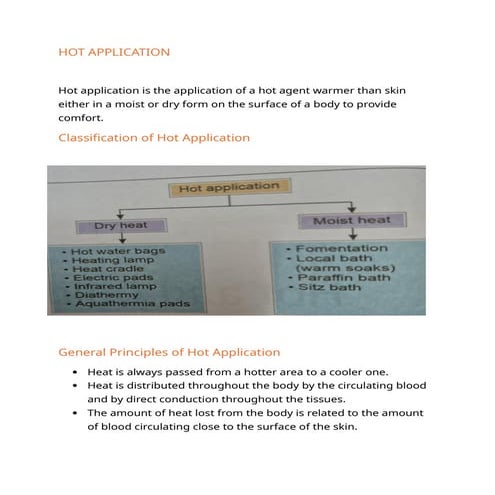 Hot Application, types,uses and it's principle's | DOCX