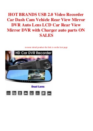 HOT BRANDS USB 2.0 Video Recorder Car Dash Cam Vehicle Rear View Mirror DVR Auto Lens LCD Car Rear View Mirror DVR with Charger auto parts ON SALES