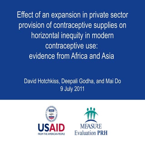 Private Sector Involvement in Family Planning and Socio-economic Disparities ...