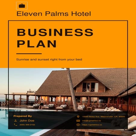 Hotel Business Plan Example  | Upmetrics