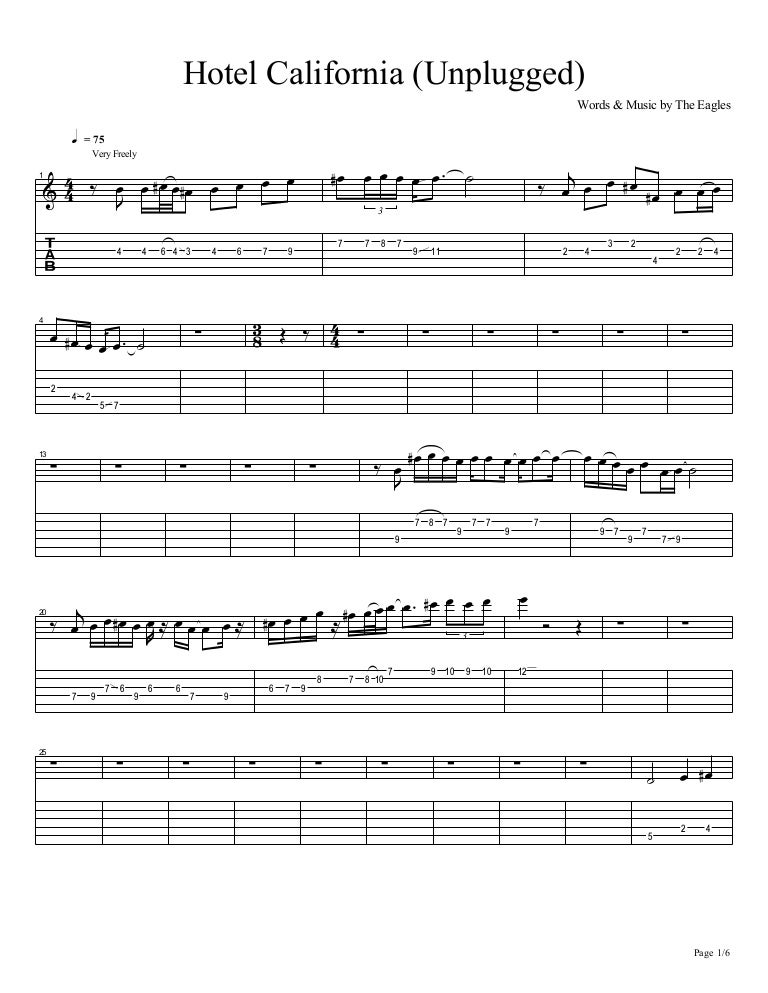 Hotel california acoustic guitarra 1