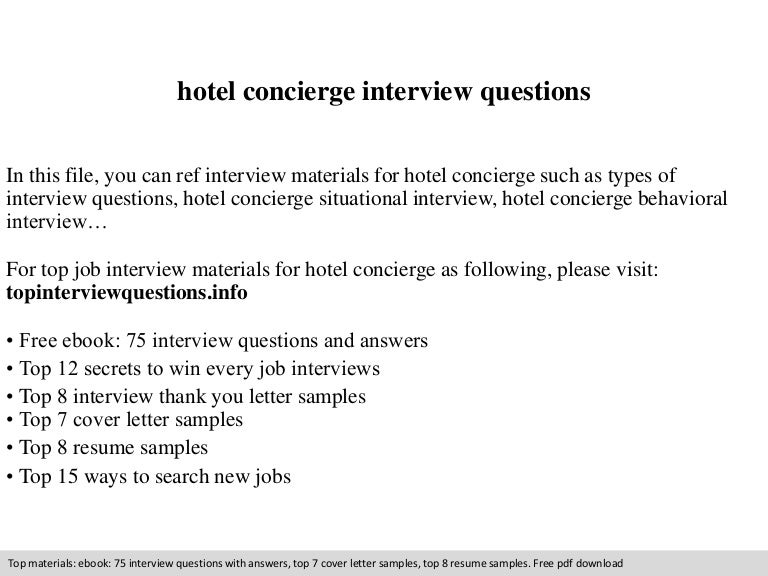 concierge cover letter