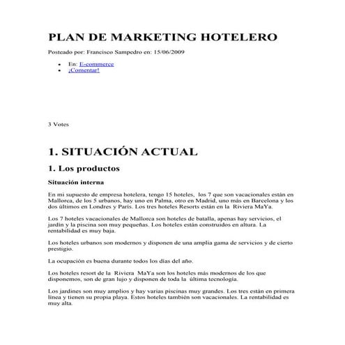 Hoteles plan de marketiongord
