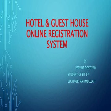 Hotel & guest house online registration system