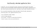 Hotel laundry attendant recommendation letter