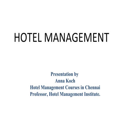 Hotel Management