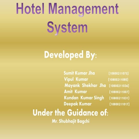 Hotel management system
