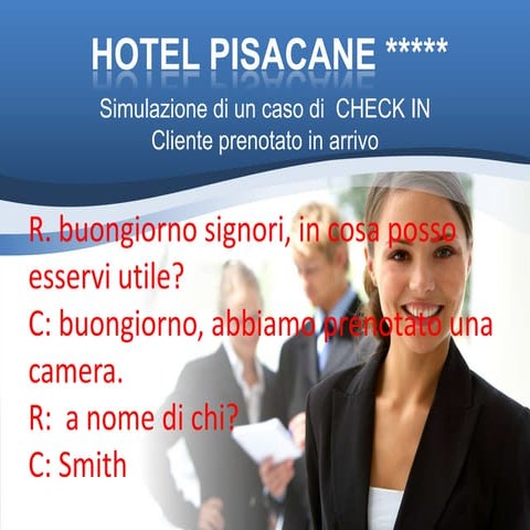 Hotel Pisacane dialogo check in