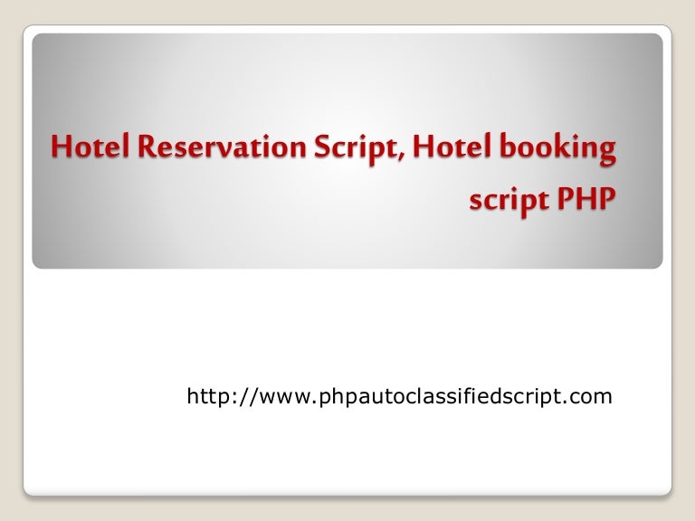 Hotel Reservation Script, Hotel Booking Script PHP