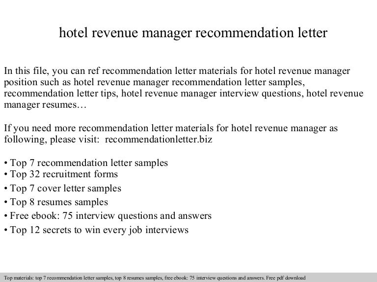 What is the job description for a hotel revenue manager?