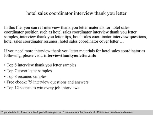 Hotel Sales Coordinator PPT hotel-sales-coordinator-ppt