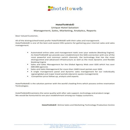 HotelToWeb Catalogue