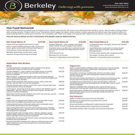 Restaurant menu | DOCX