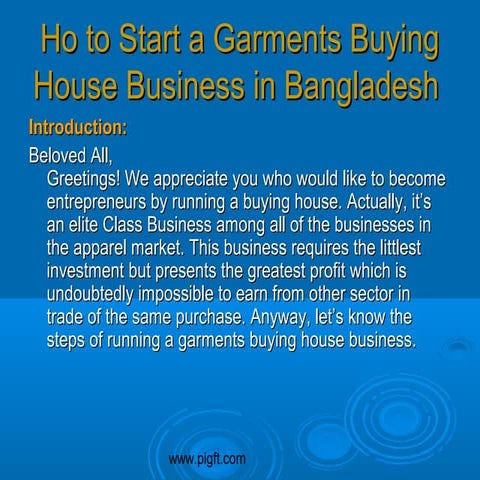 How to start a garments buying house business in Bangladesh 