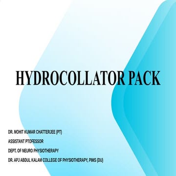 Hydrocollator Packs / Hot Packs in Physiotherapy