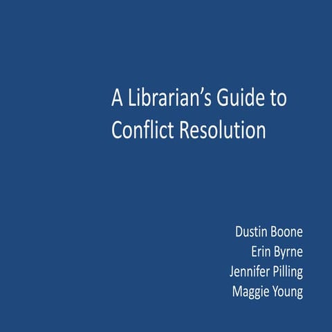 Managing Conflict in the Library | PPTX