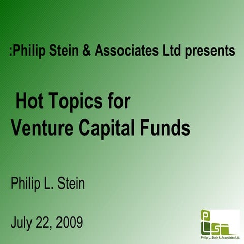 Hot topics for venture capital funds