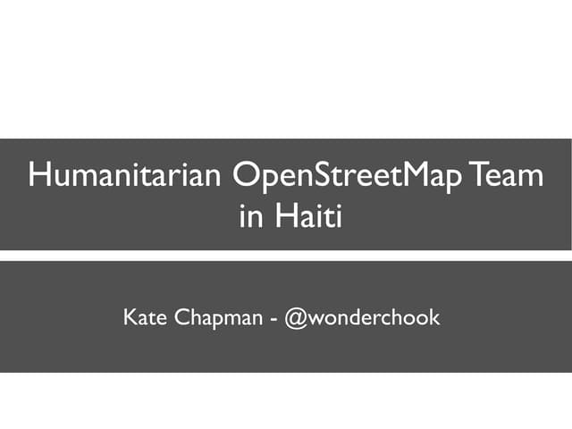Humanitarian OpenStreetMap Team in Haiti