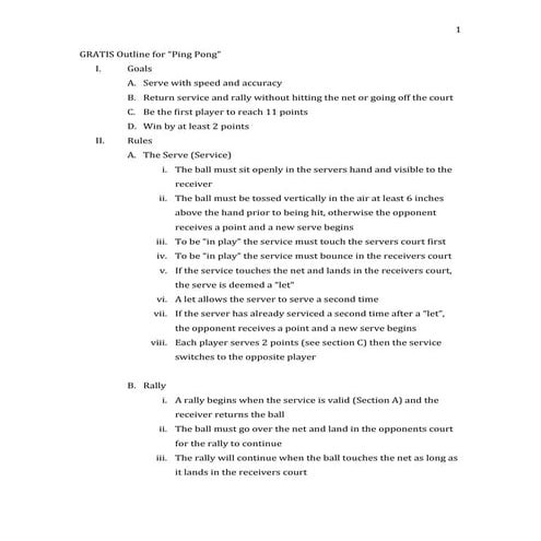 Ping Pong Gratis Outline | PDF