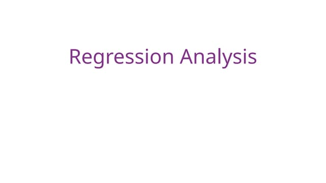 Regression analysis refers to assessing the relationship between the outcome ...