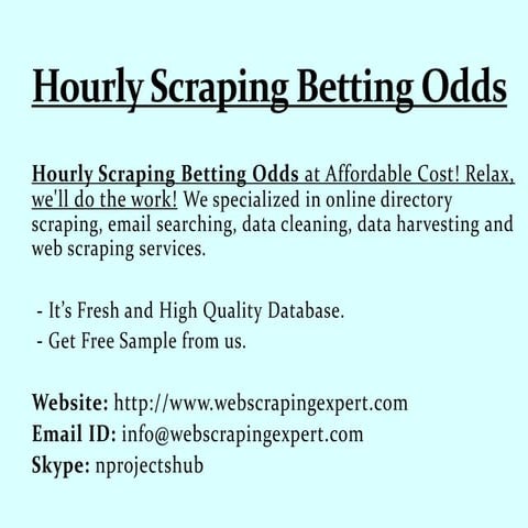 Hourly Scraping Betting Odds