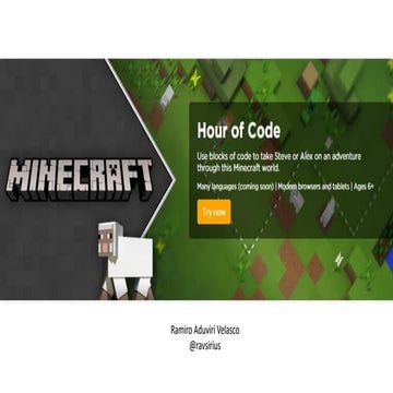 My Hour of code Minecraft | PPT