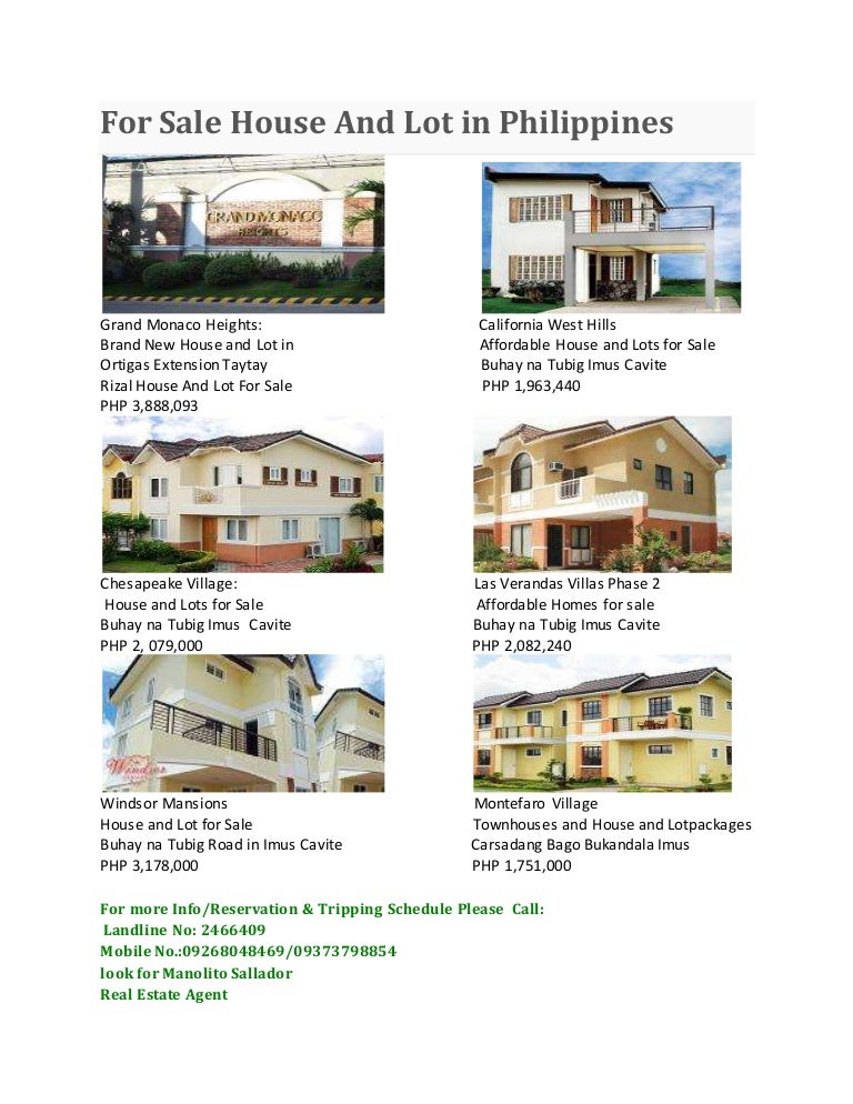 House and lot in philippines for sale