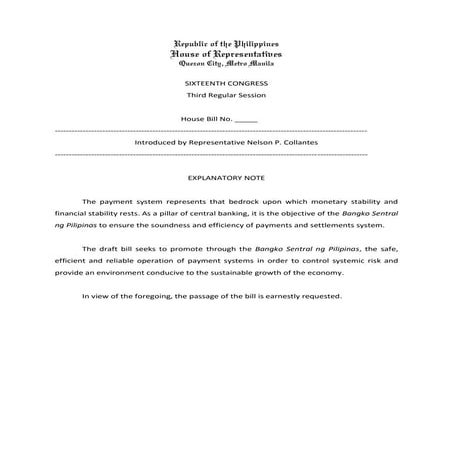 Draft: Payment Systems Bill