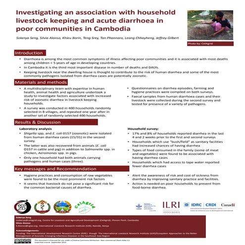 Investigating an association with household livestock keeping and acute diarr...