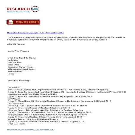 Household surface cleaners   us - november 2013