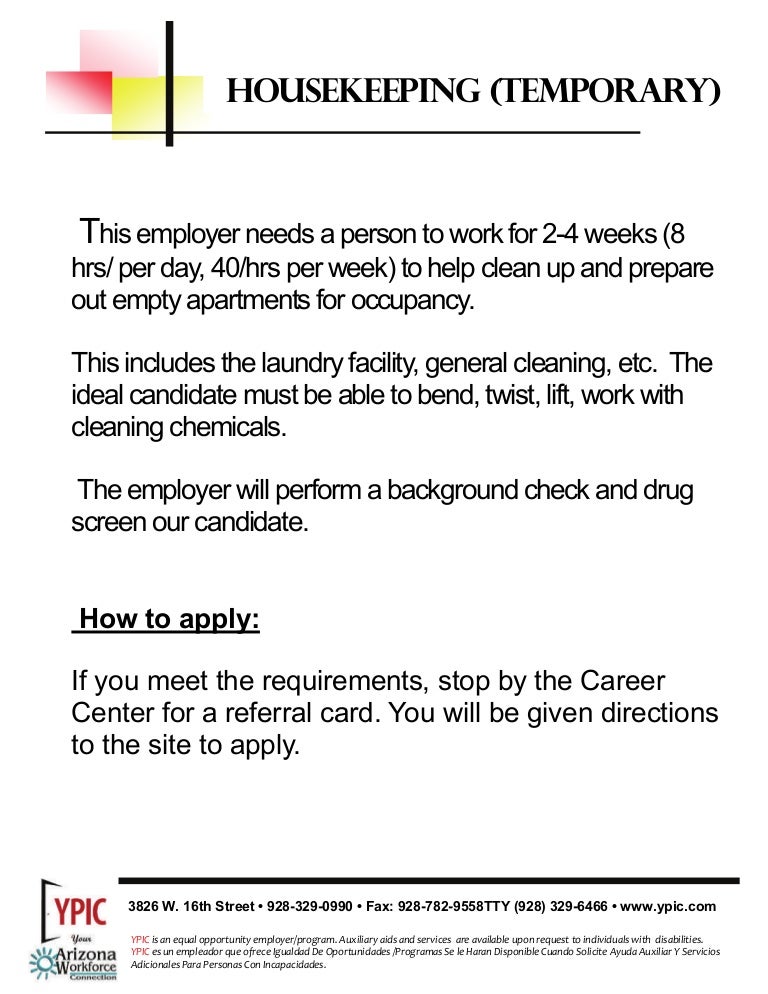 Housekeeping Job Description