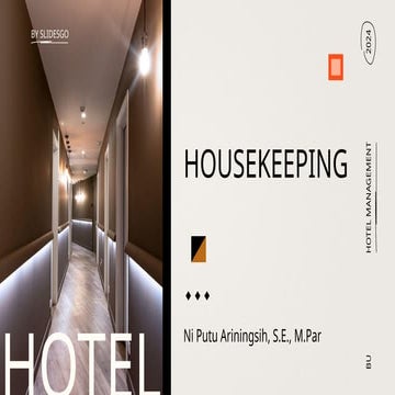 Housekeeping department operation introduction